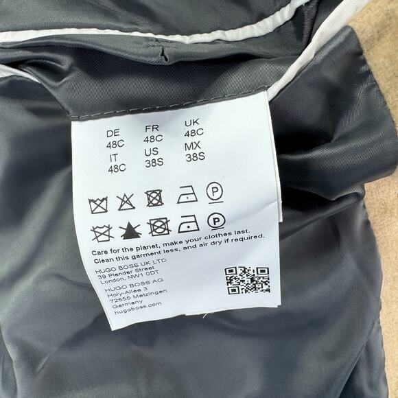 Hugo Boss Mens Modern Fit Acrylic Blend Sport Coat Beige 38S - Picture 5 of 6